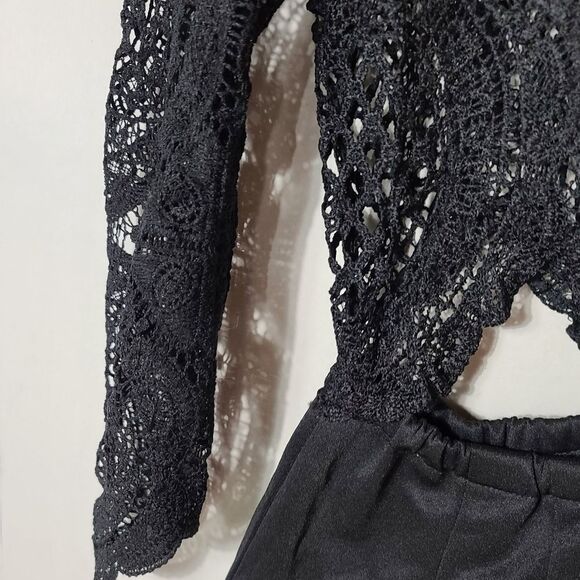 Missguided Lace Top Black Size Med Women's Romper - Picture 5 of 11